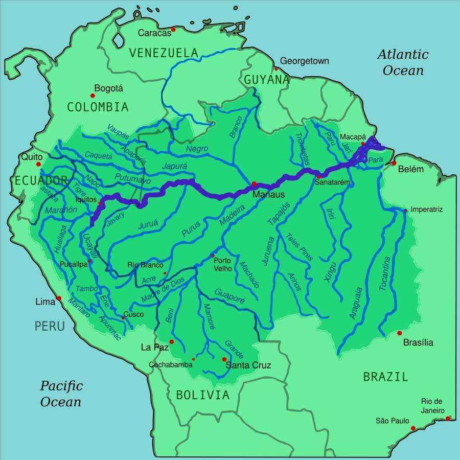 на каком материке расположена река амазонка