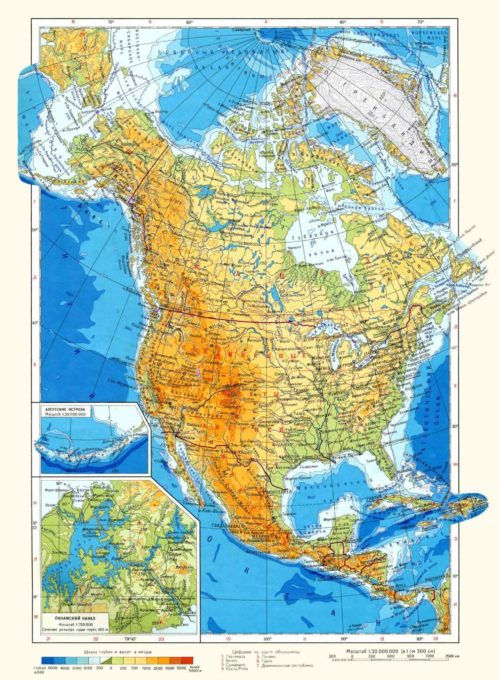Физическая карта северной америки тест